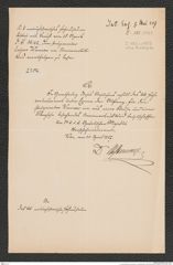 k.k. naturhistorisches Hofmuseum, Intendanzakten 1885-1896 (Hauer), Aktenzahl Z.182.a/1887, Seite 1